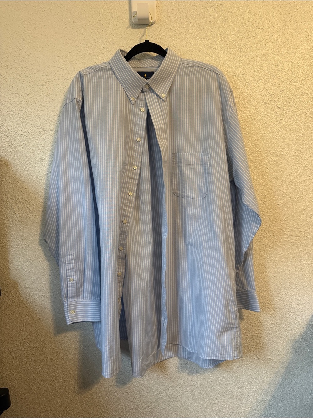 Blue and White Striped Dress Shirt